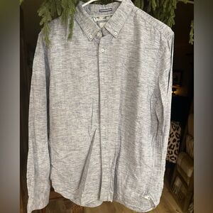 Cactus Men's Casual Gray Button-Down Shirt